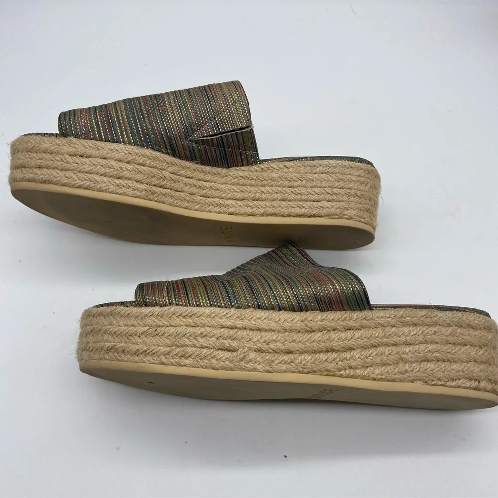 Vince Multi Color Platform Slide Sandals Slip‎ On Shoes Leather